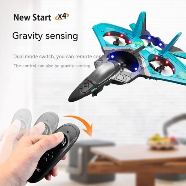 Children's Remote Control Aircraft V17 Fighter Drone Drop-resistant Foam Fixed Wing Glider Stunt Boy Toy - Image 9