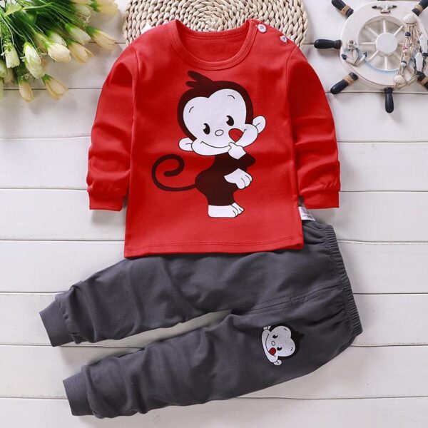 Autumn Cotton Base Baby Pajamas Set - Image 10