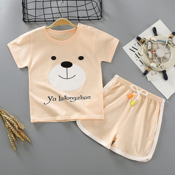 Children's Short-sleeved Suit Two-piece Cotton Suit