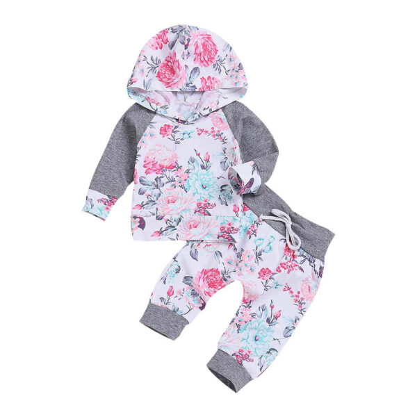 Hooded T-shirt + pants two-piece children's wear - Image 2