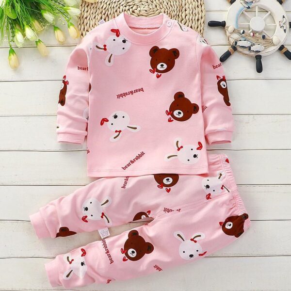 Autumn Cotton Base Baby Pajamas Set - Image 6