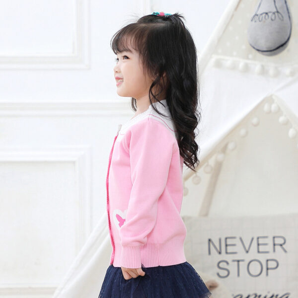 Navy Collar Kids Sweater Jacket - Image 3