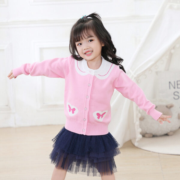 Navy Collar Kids Sweater Jacket - Image 5