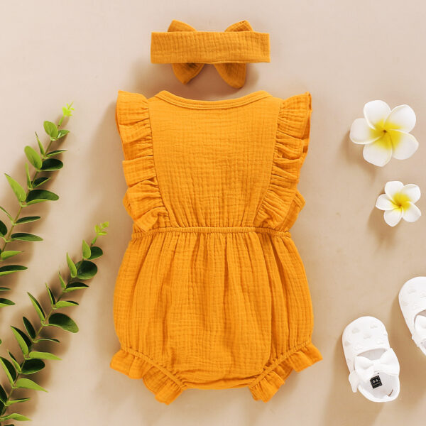 Lace Sleeve Double-Sided Ruffled Triangle Romper (Jan Baby) - Image 5