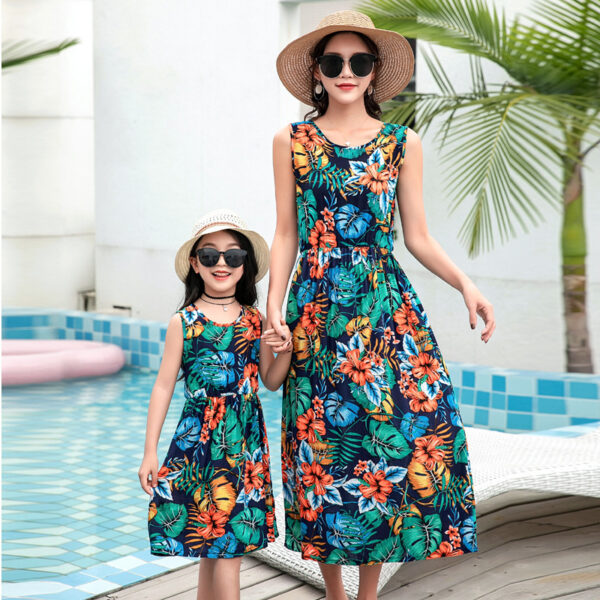 Mother And Daughter Vacation Beach Vest Long Skirt - Image 5