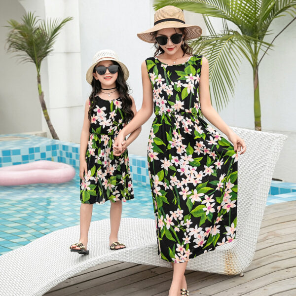 Mother And Daughter Vacation Beach Vest Long Skirt - Image 6