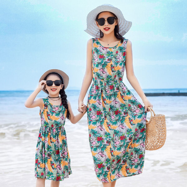 Mother And Daughter Vacation Beach Vest Long Skirt - Image 3