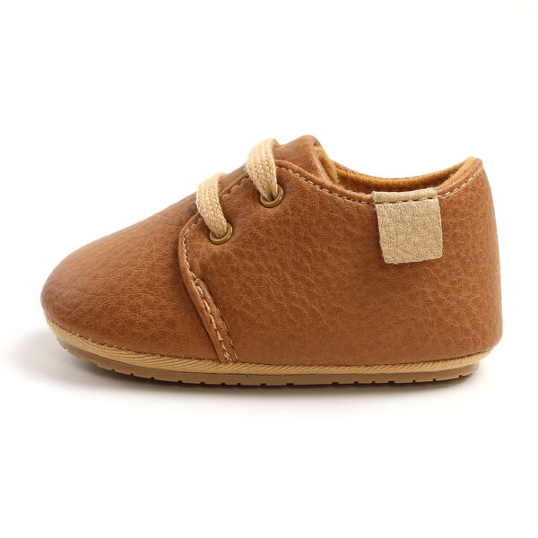 Luxury Soft Leather Baby Moccasins Shoes Newborn Rubber Sole First Walkers Boys Toddler Shoes - Image 3