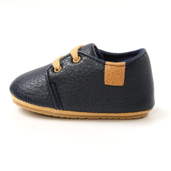 Luxury Soft Leather Baby Moccasins Shoes Newborn Rubber Sole First Walkers Boys Toddler Shoes - Image 2