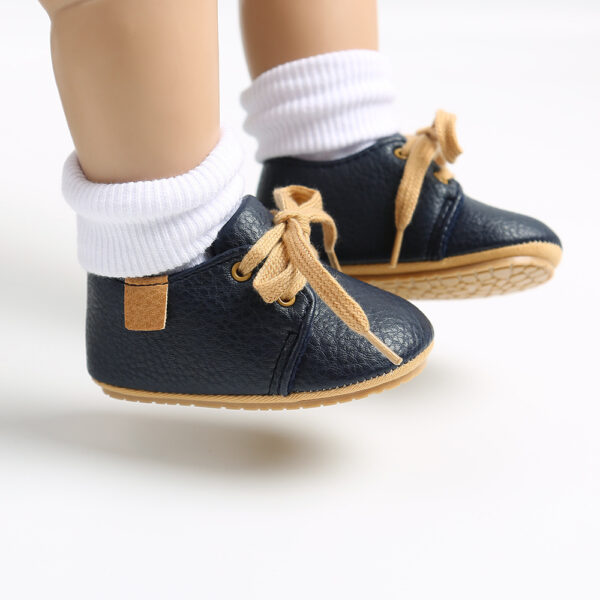 Luxury Soft Leather Baby Moccasins Shoes Newborn Rubber Sole First Walkers Boys Toddler Shoes - Image 7