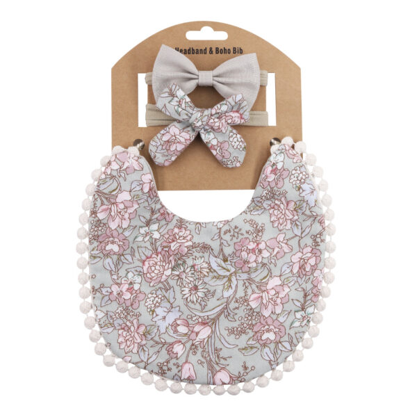 Linen Cotton Solid Color Printing Children Double-Sided Bib Bib Baby Saliva Pocket - Image 10