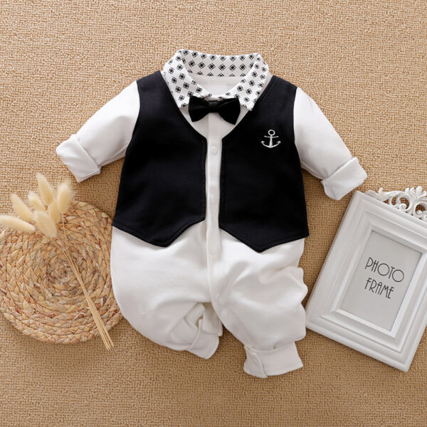 Gentleman's Baby Clothes, Long-sleeved Baby Clothes, Gentleman's Romper - Image 3