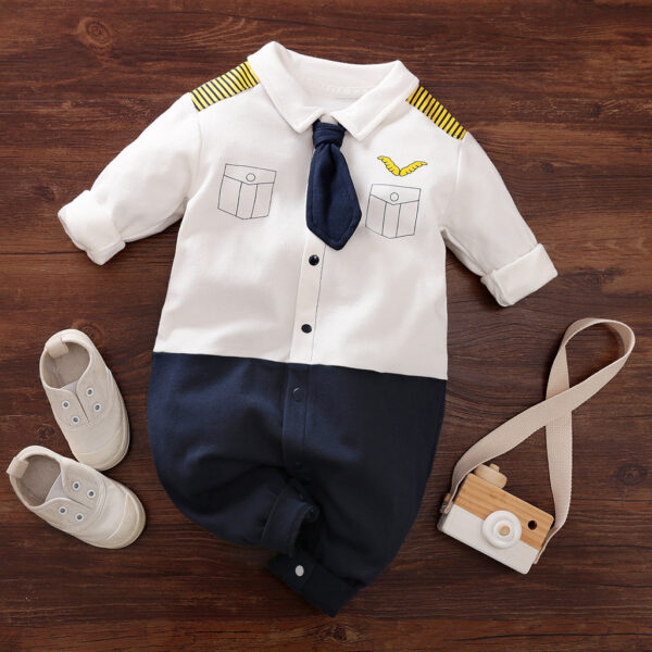 Gentleman's Baby Clothes, Long-sleeved Baby Clothes, Gentleman's Romper - Image 2