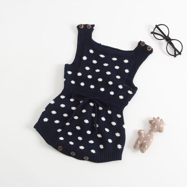 Knitted Polka Dot Jacquard One-Piece Baby Outing Clothes (Jan Baby)