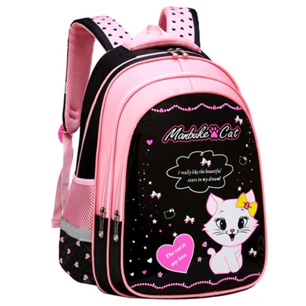 Kids School Cute Cat Print Backpack - Image 4