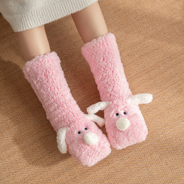 Cute Cartoon Dog Floor Socks Winter Warm Non-slip Plush Socks For Women - Image 5