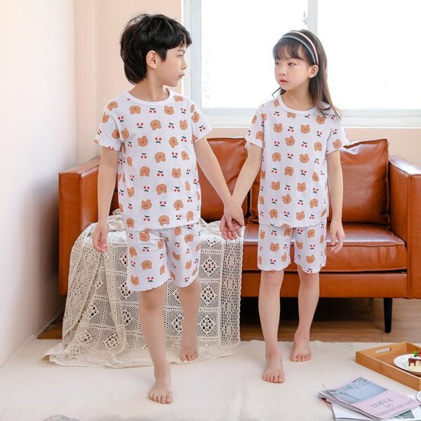 Children's Fashion Casual Cotton Print Short Sleeve Suit - Image 7