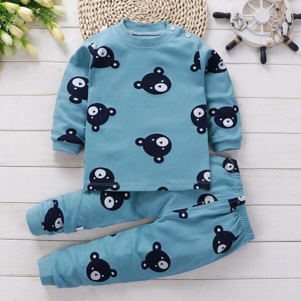 Autumn Cotton Base Baby Pajamas Set - Image 8