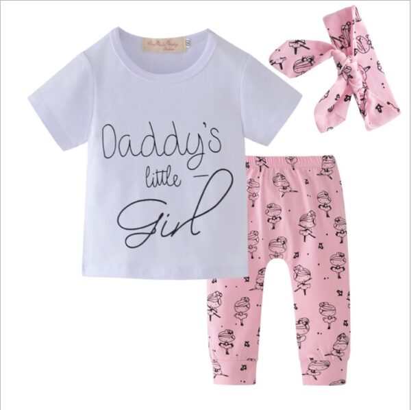 Infant Baby Girls Clothes Daddy's Little Girl T-shirt - Image 3