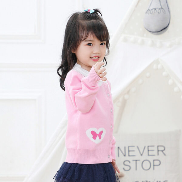 Navy Collar Kids Sweater Jacket - Image 2