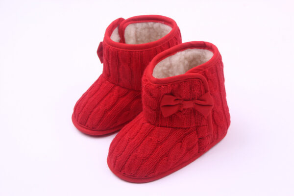 Manufacturers selling Wool Knitted Winter new bow shoes baby toddler shoes shoes boots 1646 - Image 4