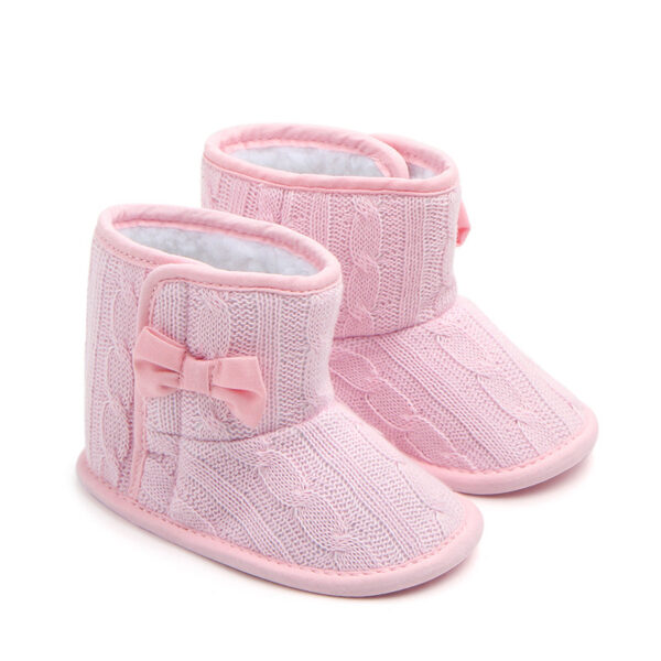 Manufacturers selling Wool Knitted Winter new bow shoes baby toddler shoes shoes boots 1646 - Image 3