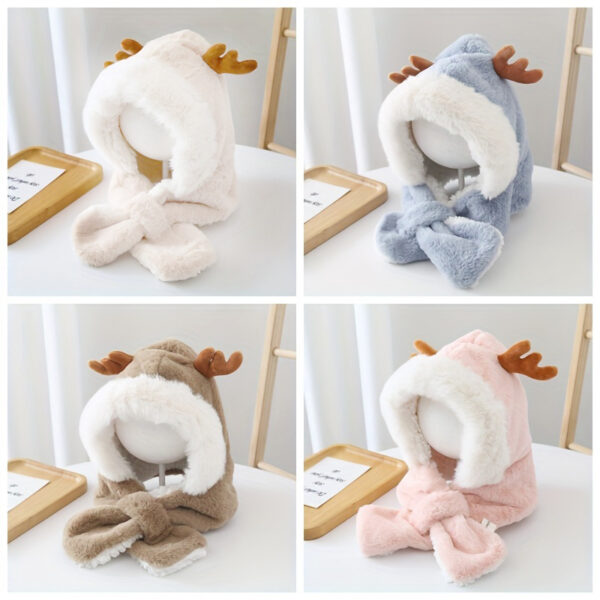 Cute Deer Hat Women Plush Rabbit Ear Funny Lolita - Image 10