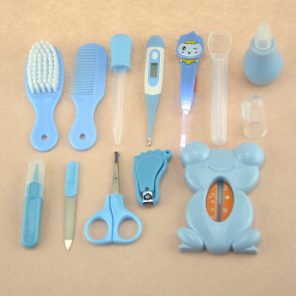 Roadfisher Newborn Baby Care Kits Nose Cleaner Feeder Earpick Tools Grooming Bag Set Nail Clipper Tooth Hair Brush Comb Scissor - Image 4