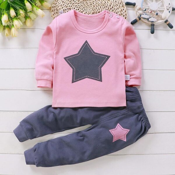 Autumn Cotton Base Baby Pajamas Set - Image 7