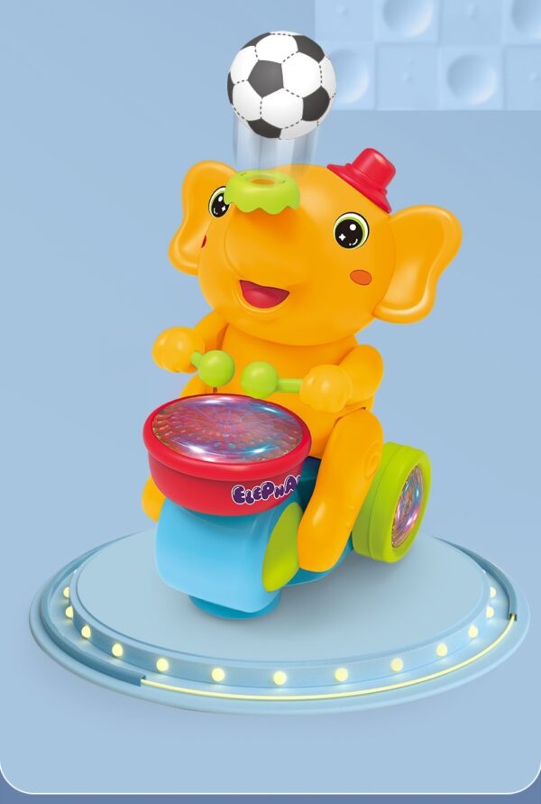 Cute Elephant Cool Music Light Electric Children's Toy Car - Image 3