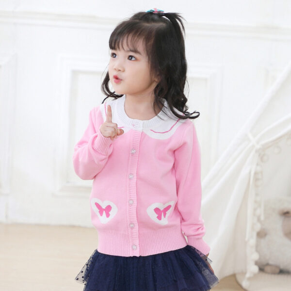 Navy Collar Kids Sweater Jacket - Image 4