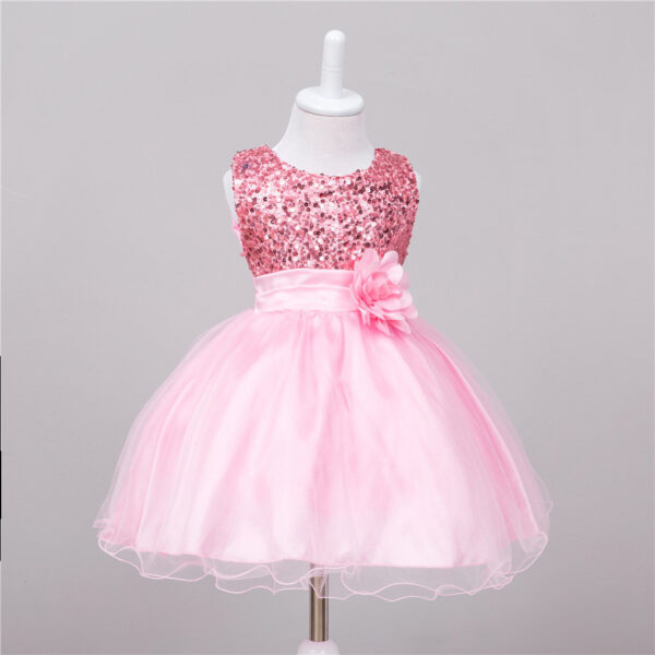 Baby Sequin Dress Flower Girl Wedding Princess Dress - Image 6