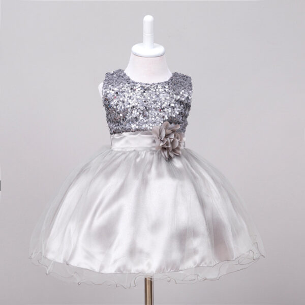 Baby Sequin Dress Flower Girl Wedding Princess Dress - Image 3