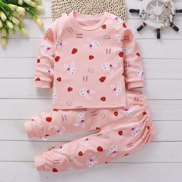 Autumn Cotton Base Baby Pajamas Set - Image 4