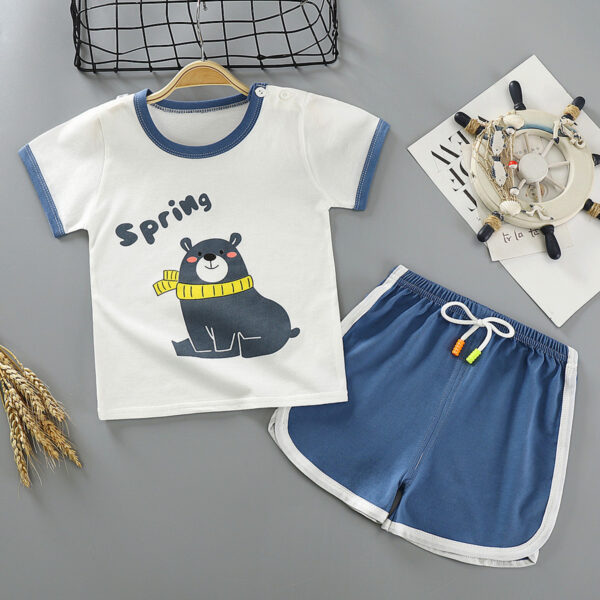 Children's Short-sleeved Suit Two-piece Cotton Suit - Image 3