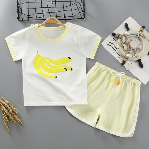 Children's Short-sleeved Suit Two-piece Cotton Suit - Image 5