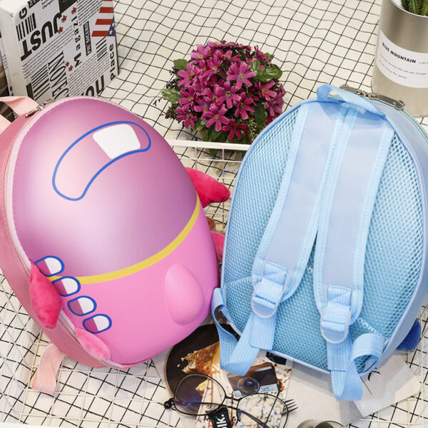 Wholesale children's cartoon kindergarten schoolbag small aircraft hard shell backpack waterproof eggshell double shoulder bag - Image 4