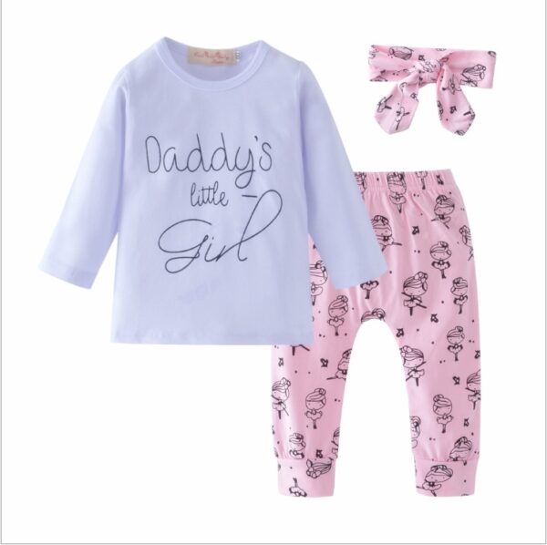 Infant Baby Girls Clothes Daddy's Little Girl T-shirt - Image 7