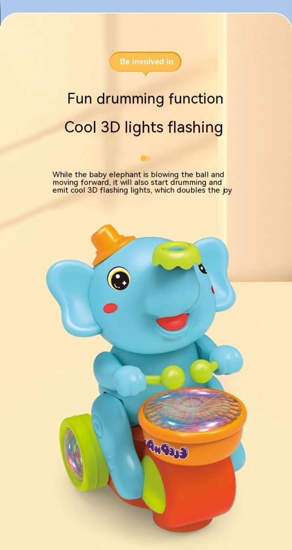 Cute Elephant Cool Music Light Electric Children's Toy Car - Image 6