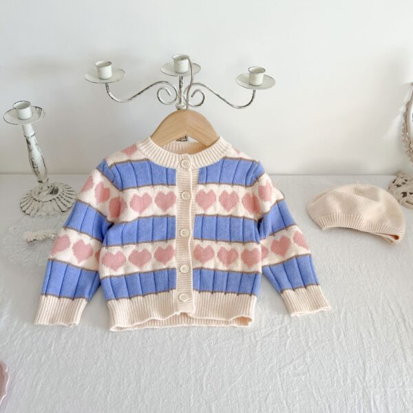 Baby Jacquard Love Long Sleeve Coat (Jan Baby) - Image 2