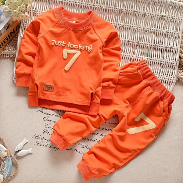 Baby cotton long-sleeved trousers two-piece suit - Image 2