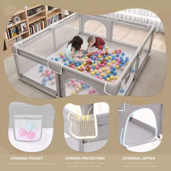 Baby Playpen With Mat Activity Centre Indoor Outdoor Baby Fence Toddlers Babies - Image 7