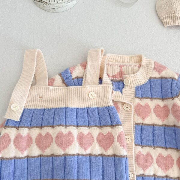 Baby Jacquard Love Long Sleeve Coat (Jan Baby) - Image 3