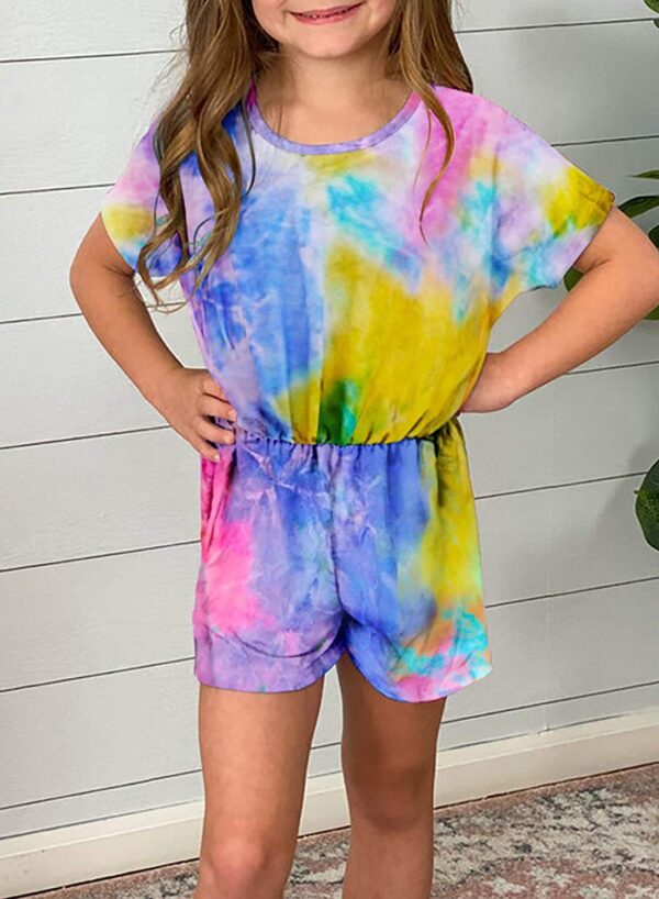 European And American Girls Tie-dye Round Neck Jumpsuit Women - Image 3