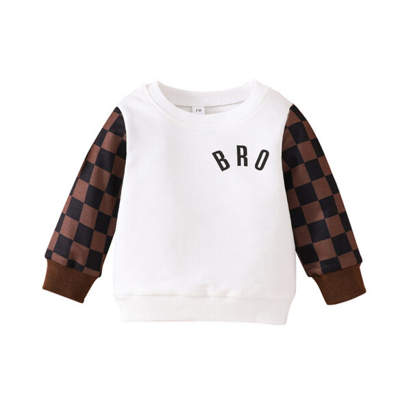 Infants And Toddlers Fall Long-sleeved Tops Fashion Plaid Sweatshirt Jan Baby - Image 3