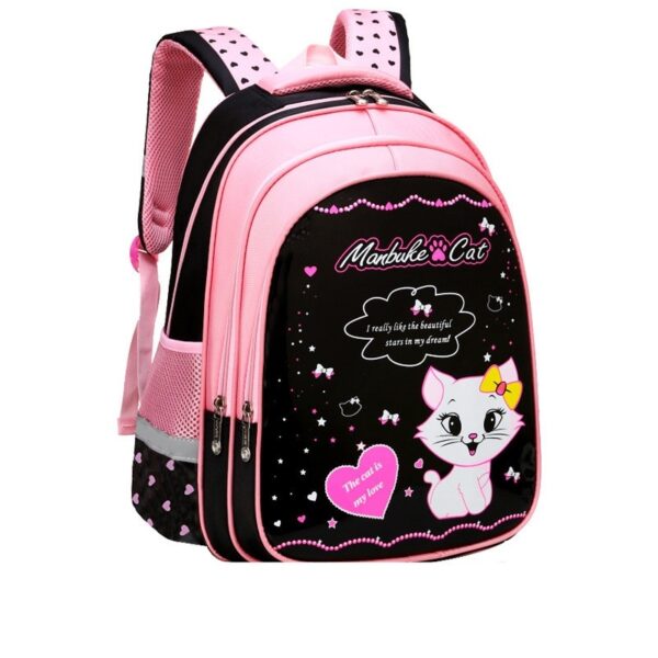 Kids School Cute Cat Print Backpack - Image 5