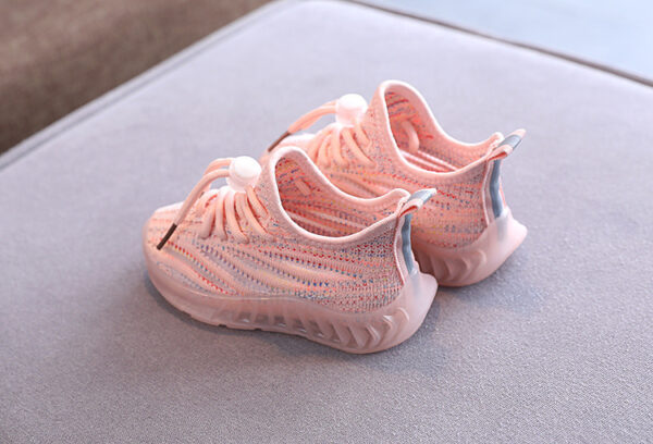 Girls' LED Light Fly-knit Sneakers Boys' Breathable Comfortable Soft Bottom Casual Shoes Jan Baby - Image 7