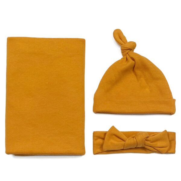 Cotton baby blanket headband hat set (Jan Baby)