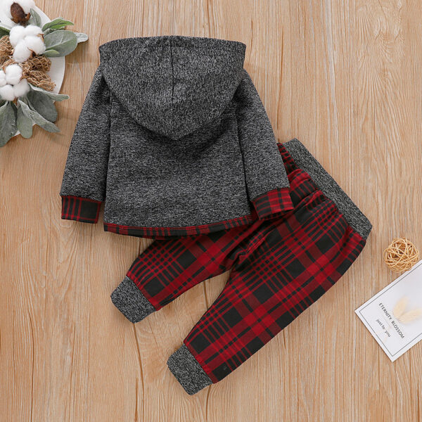 Baby Long Sleeve Plaid Sweater Set Jan Baby - Image 3