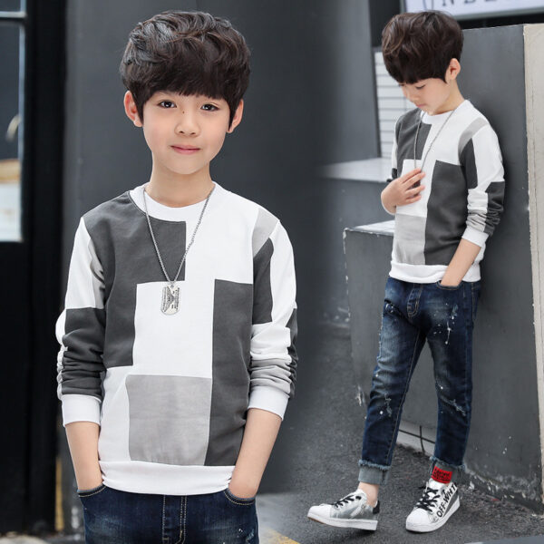 Boys' Autumn Long-sleeved T-shirts For Big Boys And Girls - Image 5